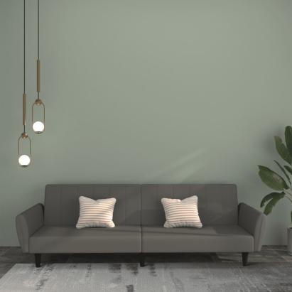 Canapea extensibilă cu 2 locuri, gri închis, catifea GartenMobel Dekor