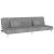 Canapea extensibilă cu 2 locuri, 2 perne, gri deschis, textil GartenMobel Dekor