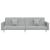 Canapea extensibilă cu 2 locuri, 2 perne, gri deschis, textil GartenMobel Dekor