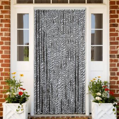 Perdele pentru insecte, gri și alb-negru, 100x220 cm, chenille GartenMobel Dekor