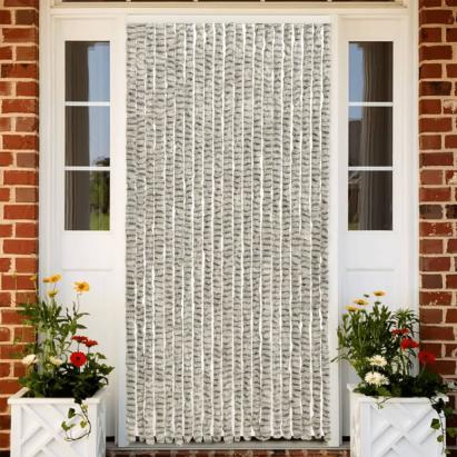 Perdea pentru insecte gri deschis și gri închis56x200cm chenille GartenMobel Dekor