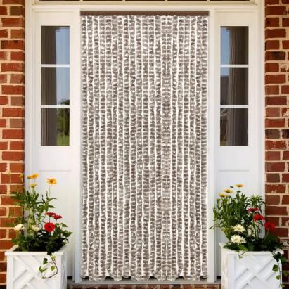 Perdea pentru insecte, gri taupe și alb, 100x230 cm, chenille GartenMobel Dekor