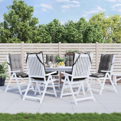 Perne scaun cu spătar înalt 6 buc, gri, țesătură Oxford GartenMobel Dekor