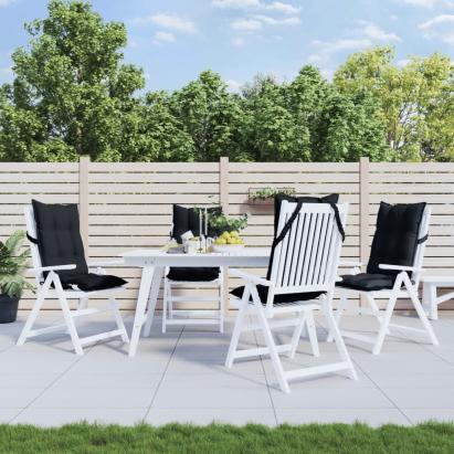 Perne de scaun cu spătar înalt, 4 buc, negru, țesătură Oxford GartenMobel Dekor