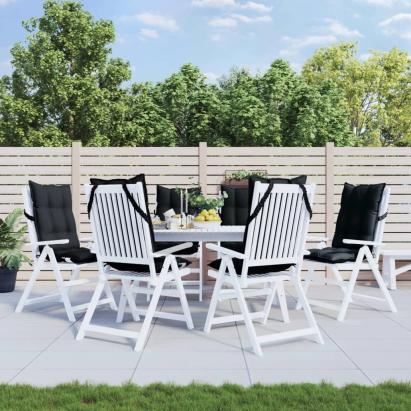 Perne de scaun cu spătar înalt, 6 buc, negru, țesătură Oxford GartenMobel Dekor