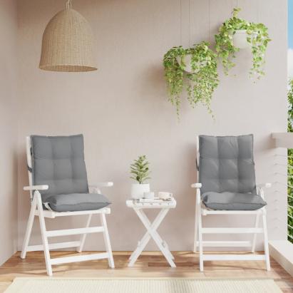 Perne scaun cu spătar mic, 2 buc., gri, textil oxford GartenMobel Dekor