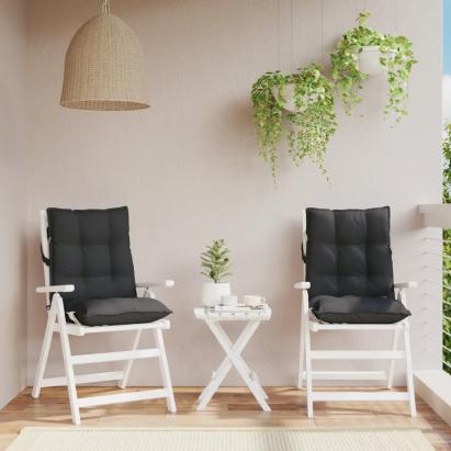 Perne scaun cu spătar mic, 2 buc., negru, textil oxford GartenMobel Dekor