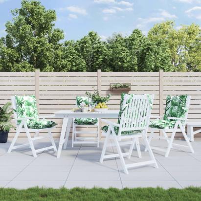 Perne de scaun spătar jos, 4 buc., model frunze, textil oxford GartenMobel Dekor