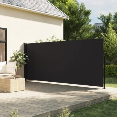 Copertina laterală retractabilă, negru, 160x500 cm GartenMobel Dekor