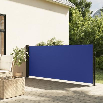 Copertină laterală retractabilă, albastru, 120 x 600 cm GartenMobel Dekor