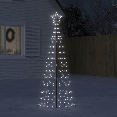 Lumină brad de Crăciun cu țăruși 220 LED-uri, alb rece, 180 cm GartenMobel Dekor