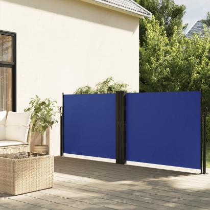 Copertină laterală retractabilă, albastru, 120 x 600 cm GartenMobel Dekor