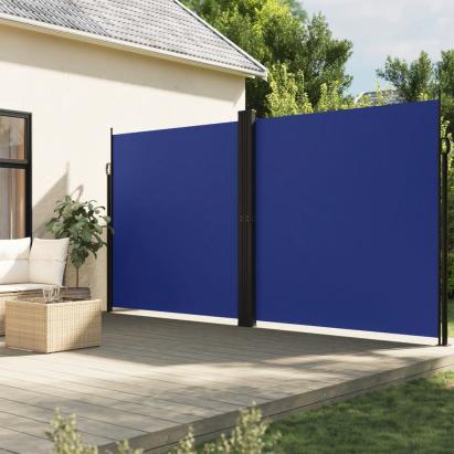Copertină laterală retractabilă, albastru, 200x600 cm GartenMobel Dekor