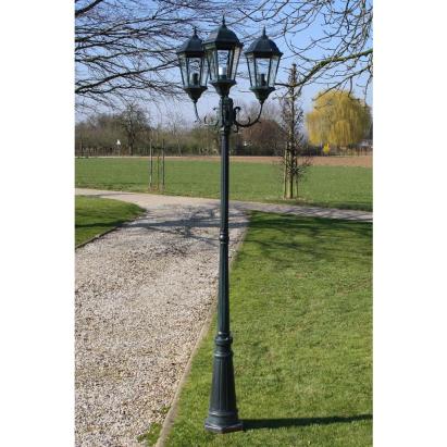 Felinar Brighton cu 3 brațe 230 cm Verde închis/Negru GartenMobel Dekor