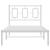 Cadru pat metalic cu tăblie, alb, 90x200 cm GartenMobel Dekor