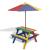 Masă de picnic pentru copii cu bănci & umbrelă, lemn multicolor  GartenMobel Dekor