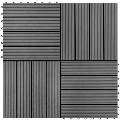 Plăci WPC 30 x 30 cm 11buc, Gri GartenMobel Dekor