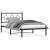 Cadru de pat din metal cu tăblie, negru, 107x203 cm GartenMobel Dekor