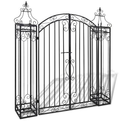 Poartă de grădină ornamentală, fier forjat, 122 x 20,5 x 134 cm   GartenMobel Dekor