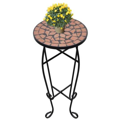 Masă laterală cu mozaic pentru plante, cărămiziu GartenMobel Dekor
