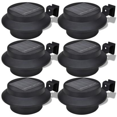 Lampă solară pentru exterior 6 pcs Lumină pentru gard Neagră GartenMobel Dekor