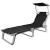 Șezlong pliabil cu protecție solară 189 x 58 x 27 cm, Negru GartenMobel Dekor