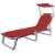 Șezlong pliabil cu protecție solară 189 x 58 x 27 cm, Roșu GartenMobel Dekor