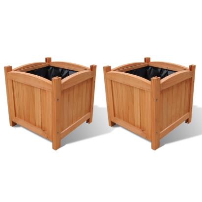 Strat înălțat din lemn, set de 2, 30 x 30 x 30 cm GartenMobel Dekor