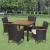 Set mobilier de exterior cu perne, 5 piese, negru, poliratan GartenMobel Dekor