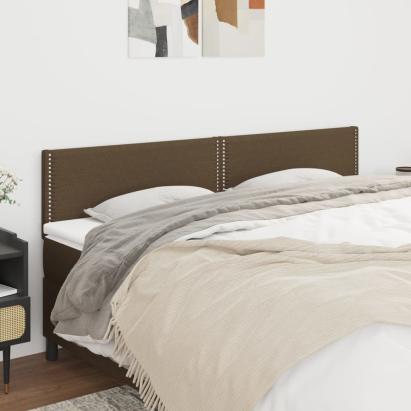 Tăblii de pat, 2 buc, maro închis, 100x5x78/88 cm, textil GartenMobel Dekor