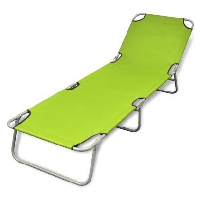 Șezlong verde măr pliabil  pentru plajă, cu spătar reglabil GartenMobel Dekor