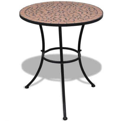 Masă de bistro, cărămiziu, 60 cm, mozaic GartenMobel Dekor
