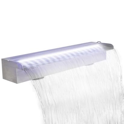 Fântână piscină dreptunghiulară LED-uri 60 cm oțel inoxidabil GartenMobel Dekor