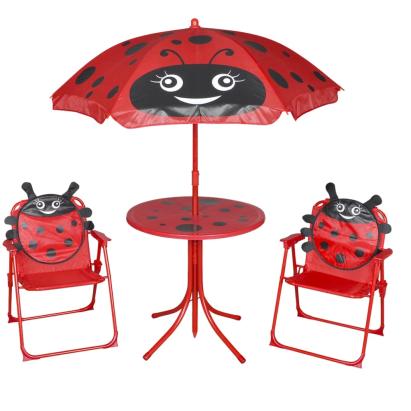Set bistro pentru copii de grădină, cu umbrelă, 3 piese, roșu GartenMobel Dekor