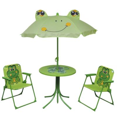 Set bistro pentru copii de grădină, cu umbrelă, 3 piese, verde GartenMobel Dekor