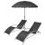 Șezlonguri de plajă cu umbrelă, negru, aluminiu  GartenMobel Dekor