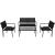 Set mobilier de grădină, 4 piese, negru, textilenă GartenMobel Dekor