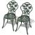 Set mobilier de bistro, 3 piese, verde, aluminiu turnat GartenMobel Dekor