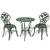 Set mobilier de bistro, 3 piese, verde, aluminiu turnat GartenMobel Dekor