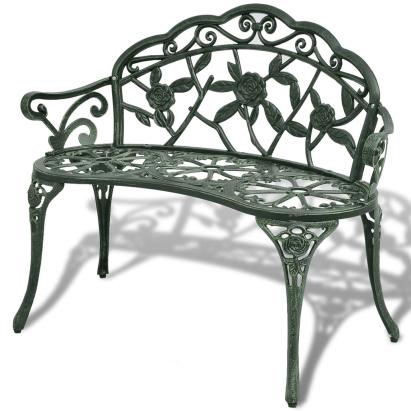 Bancă de grădină, verde, 100 cm, aluminiu turnat GartenMobel Dekor