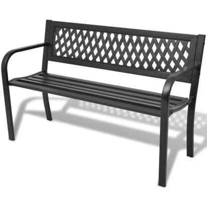 Bancă de grădină, negru,118 cm, oțel GartenMobel Dekor