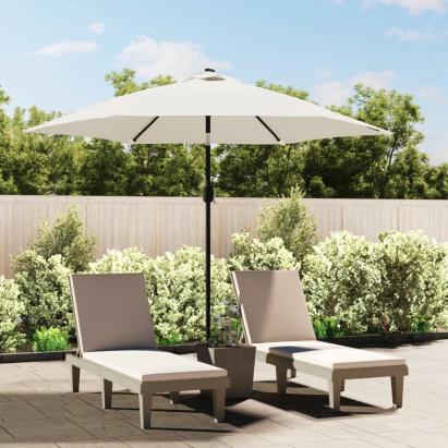 Umbrelă de soare cantilever cu LED 3 m, Alb Nisip GartenMobel Dekor