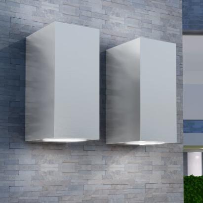 Corp iluminat LED perete exterior 2 buc, pătrat, sus/jos GartenMobel Dekor