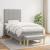 Pat box spring cu saltea, gri deschis, 100x200 cm, textil GartenMobel Dekor