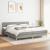 Pat box spring cu saltea, gri deschis, 200x200 cm, textil GartenMobel Dekor