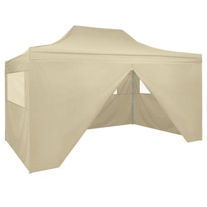 Cort pliabil pop-up cu 4 pereți laterali, alb crem, 3x4,5 m GartenMobel Dekor