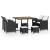 Set mobilier de exterior, 9 piese negru, poliratan, lemn acacia GartenMobel Dekor