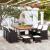 Set mobilier de exterior 11 piese negru, poliratan, lemn acacia GartenMobel Dekor