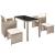 Set mobilier de exterior cu perne, 5 piese, bej, poliratan GartenMobel Dekor