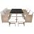 Set mobilier de exterior cu perne, 11 piese, bej, poliratan GartenMobel Dekor